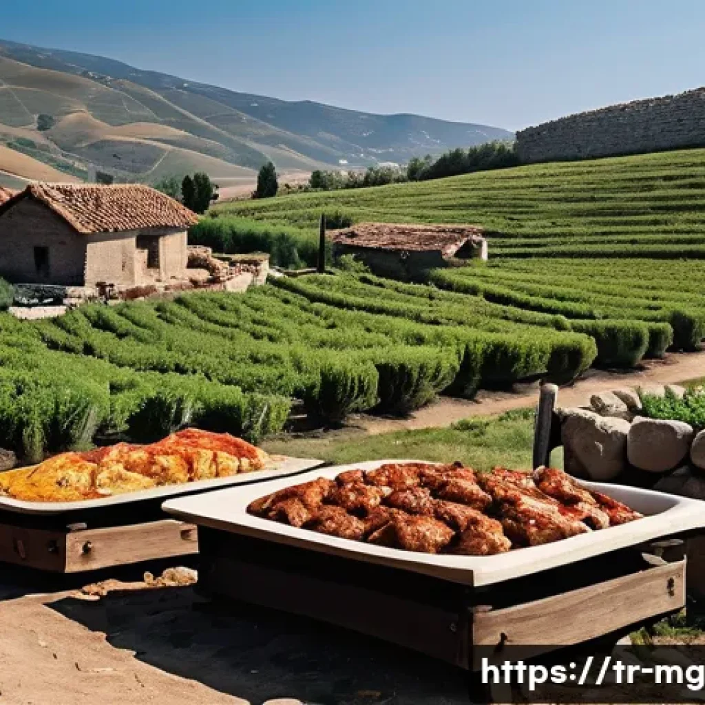 전통 고기 조리법의 역사 - **A Traditional Turkish Tandır Feast**
A vibrant, outdoor scene set in a sun-drenched Turkish vi...