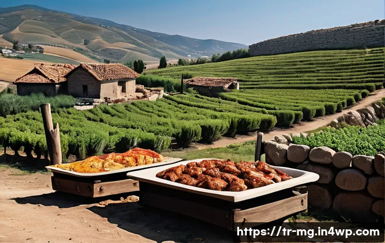 전통 고기 조리법의 역사 - **A Traditional Turkish Tandır Feast**
A vibrant, outdoor scene set in a sun-drenched Turkish vi...